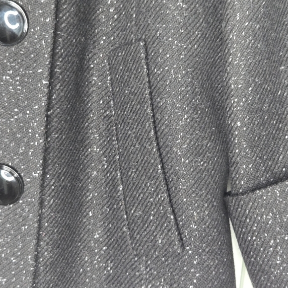 Halogen Women's Virgin Wool Double Breasted Black Silver Blazer Size Small - Picture 4 of 7